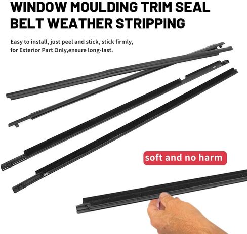 NEWSMARTS Automotive Weather Stripping Weatherstrip Window Trim Fits for Toyota Tundra CrewMax 2007-2018 2019, Window Seal Outside Parts in Saudi Arabia
