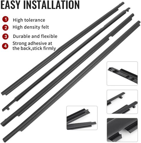 NEWSMARTS Automotive Weather Stripping Weatherstrip Window Trim Fits for Toyota Tundra CrewMax 2007-2018 2019, Window Seal Outside Parts in Saudi Arabia