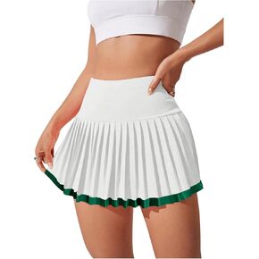 MakeMeChic Women's Athletic Pleated Tennis Skirt Plaid Print Short A Line Skorts