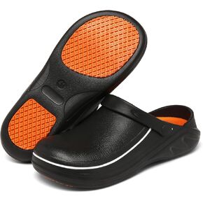 JSWEI Chef Shoes for Men Unisex-Adult Kitchen Shoes Nonslip Water Proof Work Shoes Women's Clogs Comfortable Nursing Nurse Shoes for Gardener Men Indoor and Outdoor