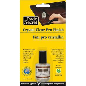 Trade Secret Crystal Clear Pro Finish - Water-Based Wood Surface Repair Coat - 0.5 oz (14.8 ml) - Low VOC