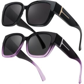 LVIOE Polarized Fit Over Sunglasses for Women Men, Oversized Square Over Glasses Sunglasses with UV Protection LS7511