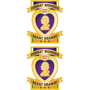 Combat Wounded Agent Orange Decal 3 Inch