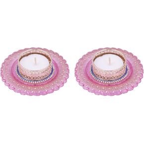 Acrylic Decorative Diya with Tealight Holder for Christmas and All Festive Seasons.(Set of 2 diyas)