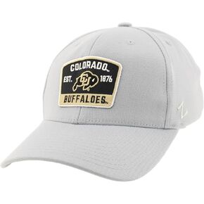 ZHATS Men's Standard NCAA Officially Licensed Fitted Hat ZH Patch Switchback Light Gray, Grey, Large