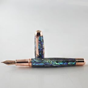 MONTEVERDE USA Super Mega Abalone Limited Edition 999/Rosegold Trim Fountain Pen - Stub Nib