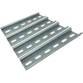 4 Pieces DIN Rail Slotted Steel Zinc Plated RoHS 6" Long 35mm Wide 7.5mm High