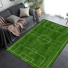 American Football Rug for Boys Bedroom Playroom Living Room Area Rugs 3D Printed Court Playing Games Sports Ball Gamer Carpet Non-Slip ubber Back Indoor Floor Carpet Mat (B-9, 39" x 63")