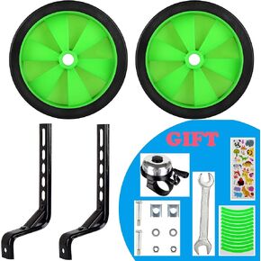 Bicycle Training Wheels for Kids Boys Girls Stronger Version Heavy Duty Rear Bicycle Stabilizers Mounted Kit for 12 14 16 18 20 Inch Bike (Green)