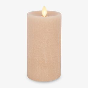 Luminara Flameless Candle LED Pillar Fresh Mint Chalky Linen Finish - Real Wax Melted Top Unscented, Remote Ready, Timer (3 x 4.5 inch) in Kuwait