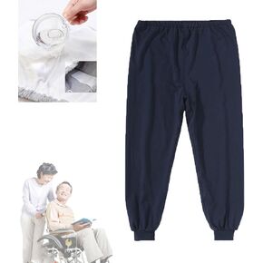 TPU Incontinence Care Trousers,Washable Elastic Adjustable Patient Care Trousers,Adult Incontinence Leak-Proof Pants,Ideal for Bedridden Patients, Elderly, Mobility Impaired(Blue,L)