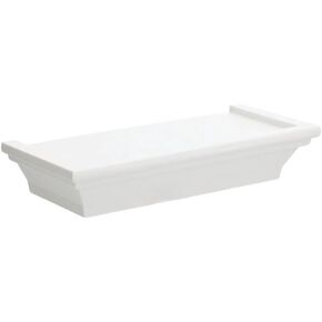 Greenbrier White Plastic Floating Shelf. 8.6 inches x 4 Inches. Holds Up to 5 Pounds.