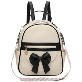 I IHAYNER Girls Mini Backpack Cute Bowknot Leather Backpack for Girls Designer Small Shoulder Bag Fashion Handbag for Women Pink