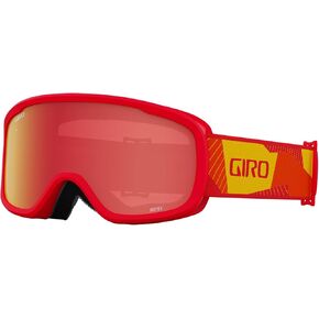 Giro Buster Youth Ski Goggles - Snowboard Goggles for Kids, Boys, and Girls - Red Geo Camo Strap with Amber Scarlet Lens