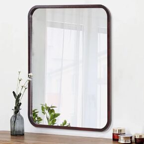 Yellow 18x26 inch Fame Bathroom Mirror Rectangular Wall Mounted Home Decor Hangs Living Room Entryway Framed Corner Large Mirror