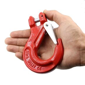2-Pack G80 Clevis Hooks with Lock, Safety Hook WLL 2460 lbs - Heavy Duty Slip Hooks 1.12T for Lifting, Rigging, Towing, Hoisting and Trailer Transport