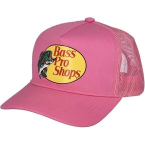 Bass Original Fishing Pro Trucker Hat Mesh Cap -Adjustable Snapback Hat for Men and Women-Great for Hunting, Fishing, Travel (Light Red), 1
