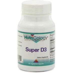 Nutricology Super D3 Dietary Supplement - Bone & Immune Support, Cholecalciferol with C & E, Vegetarian Capsules, Gluten Free - 60 Count