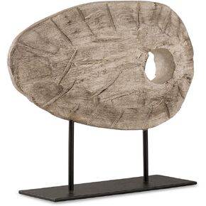 Signature Design by Ashley Dashburn Casual Wood Sculpture, Black & Dark Brown