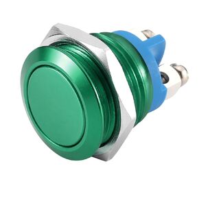 P PADDYFIELD16MM Instant Push Button Switch Waterproof Push Button Switch High Round Cap Aluminum Shell High Flat Head Screw Terminal AC 3A 3V5V6V12V24V36V48V110V DC 1NO SPST (1, Black)