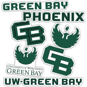Desert Cactus University of Wisconsin-Green Bay Stickers UWGB Phoenix Vinyl Decals Laptop Water Bottle Car Scrapbook 13.39x10.94 Sheet T2 (Type 2)
