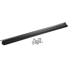 ACROPIX 12 Pcs 14G J Bend 295mm x 2mm Bike Bicycle Spokes with Nipples Steel Black Car Parts