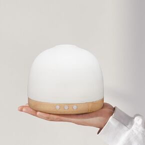 Ceramic Essential Oil Diffusers for Home, real wood base diffuser, Decorative Bedroom Aromatherapy Scent Air Diffuser Ultrasonic Aroma Defusers 300ml with Timed（Glossy）