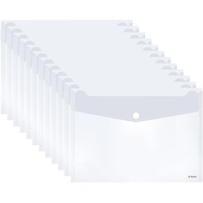 M&G Plastic Clear Document File Folders- 100 Pack L-Type Folders Copy Safe Project Pockets A4 Letter Size Paper Sheet Protectors for Office School Organizer, Transparent