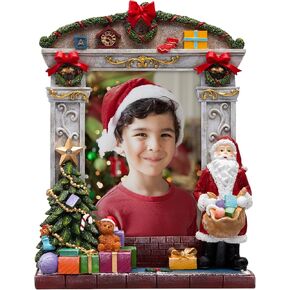Christmas Mantel Light Up Holiday 5" x 7" Resin Picture Frame