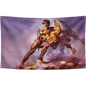 Bull by The Horns Dodgeball White Goodman Painting Authentic Flag 3 x 5 Feet Polyester Banner Dorm Banner with Four Brass Grommets for College Party Indoor and Outdoor Decorations