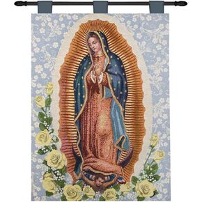 Manual Inspirational Collection 26 X 36-Inch Wall Hanging and Finial Rod, Our Lady of Guadalupe