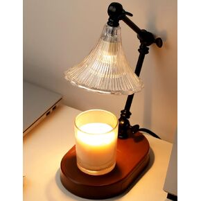 Candle Warmer Lamp Adjustable Height Electric Candle Lamp Warmer Dimmer and Timer for Home Decor Quadruple Diamond Texture Lampshade Wax Melts Warmer for Jar Candles with 2 Bulbs