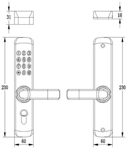 قفل باب ميكانيكي MUTEX MX230B - سواء لوحة مفاتيح بدون مفتاح أو مدخل مفتاح ميكانيكي، مقاوم للماء والحرارة/الحريق، ميكانيكي 100%، جيد للاستخدام الداخلي والخارجي in Saudi Arabia