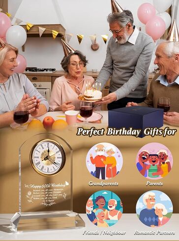 70th Birthday Gift Quartz Desk Clock – Elegant Home Blessing Decoration for Parents, Grandparents, Friends, Mom, Dad, Happy 70 Years Birthday Decoration for Women Men in Kuwait