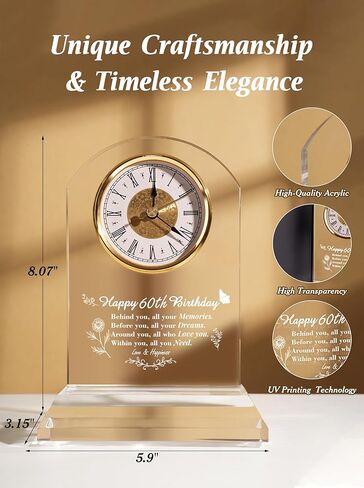 70th Birthday Gift Quartz Desk Clock – Elegant Home Blessing Decoration for Parents, Grandparents, Friends, Mom, Dad, Happy 70 Years Birthday Decoration for Women Men in Kuwait