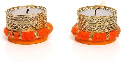 اليدوية عيد الميلاد عيد الميلاد عطلة الشاي ضوء نذري شمعة حامل مجموعة من 2، زخارف احتفالية الحلي الطعام الطاولة المركزية عشاء ديكور حفلة للمنزل تخزين هدايا للرجال والنساء in Kuwait