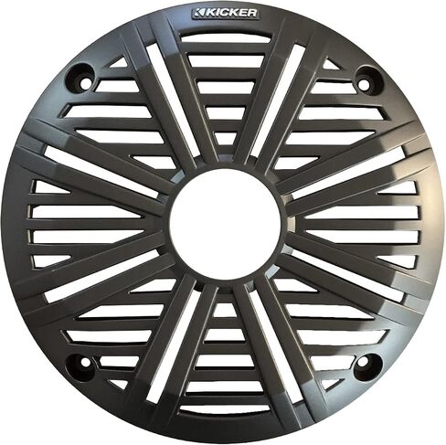 Kicker KMC2 Weather-Resistant Marine Gauge Style Bluetooth USB Receiver with 6.5" 2-Way 195W Max Coaxial Boat Speakers with Silver Grilles (Qty 2), 50-Ft 16-Gauge Wire, 22" Antenna in Saudi Arabia