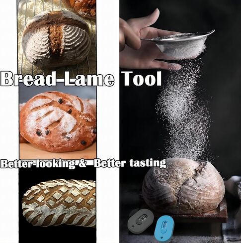 2Pcs Magnetic Bread Lame Dough Scoring Tool,Push-Pull Design, Professional Sourdough Scoring Tool for Sourdough Bread Baking & Making Contain 10 Razor Blades (Black&Blue) in Saudi Arabia