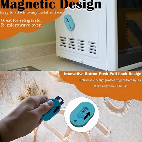 2Pcs Magnetic Bread Lame Dough Scoring Tool,Push-Pull Design, Professional Sourdough Scoring Tool for Sourdough Bread Baking & Making Contain 10 Razor Blades (Black&Blue) in Saudi Arabia