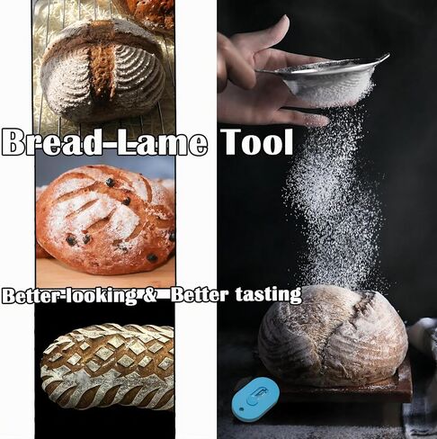2Pcs Magnetic Bread Lame Dough Scoring Tool,Push-Pull Design, Professional Sourdough Scoring Tool for Sourdough Bread Baking & Making Contain 10 Razor Blades (Black&Blue) in Saudi Arabia