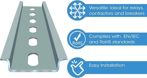 4 Pieces DIN Rail Slotted Steel Zinc Plated RoHS 6" Long 35mm Wide 7.5mm High in Kuwait