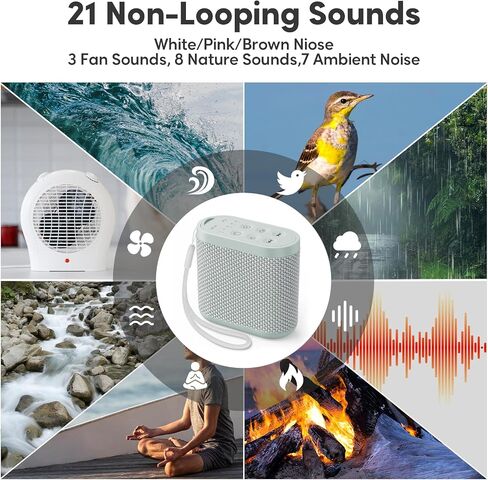 Mini Portable Sound Machine for Sleeping w/ 21 Relaxing Sounds & Headphone Jack & Memory & Timer, Travel White Noise Sound Machine for Sleep,Travel,On the Go,Office, Sleep Aid for Adults,Baby in Saudi Arabia