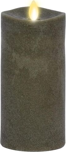 Luminara Flameless Candle LED Pillar Fresh Mint Chalky Linen Finish - Real Wax Melted Top Unscented, Remote Ready, Timer (3 x 4.5 inch) in Saudi Arabia