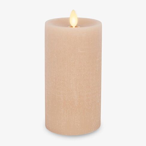 Luminara Flameless Candle LED Pillar Fresh Mint Chalky Linen Finish - Real Wax Melted Top Unscented, Remote Ready, Timer (3 x 4.5 inch) in Kuwait