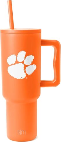 كوب تكساس لونجهورنز البسيط والحديث والمرخص رسميًا بسعة 40 أونصة مع مقبض وغطاء من القش | هدايا كرة القدم NCAA للرجال والنساء | مجموعة تريك | جامعة تكساس in Kuwait