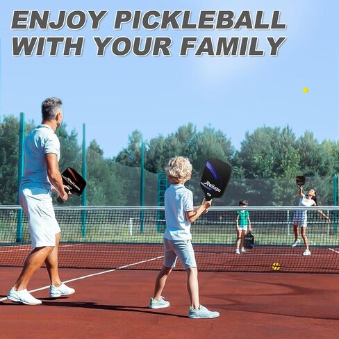 Pickleball Paddles Set of 2/4, USAPA Approved Pickleball Set Fiberglass Surface Honeycomb Core Pickleball Rackets with 4 Indoor & Outdoor Balls Carry Bag & Grip Tapes, Gifts for Beginners & Pros in Saudi Arabia