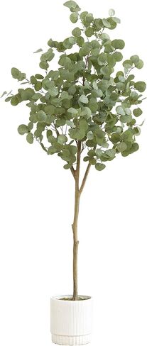 Nearly Natural 6ft. Artificial Eucalyptus Tree with White Decorative Planter in Saudi Arabia