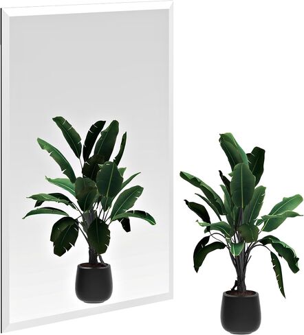 مرآة حمام مشطوفة بدون إطار مقاس 30 × 40 بوصة - مرآة زينة للحمام حديثة - مرايا حمام مشطوفة للحوض فوق المغسلة - مرآة مستطيلة مستديرة بدون إطار للحمام (أفقي/عمودي) in Saudi Arabia