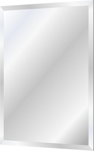 مرآة حمام مشطوفة بدون إطار مقاس 30 × 40 بوصة - مرآة زينة للحمام حديثة - مرايا حمام مشطوفة للحوض فوق المغسلة - مرآة مستطيلة مستديرة بدون إطار للحمام (أفقي/عمودي) in Saudi Arabia