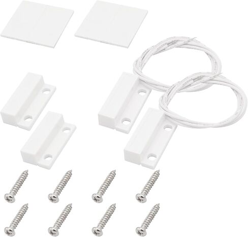 2Pcs Magnetic Reed Switch Wired Surface Mount Normally Open NO Contact Sensor Alarm Magnetic Door Switch with 2 Wires, ABS, MC-38 in Kuwait